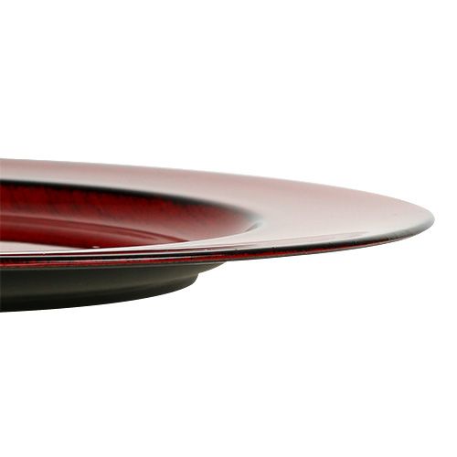 Artikel Deko Teller Plastik Ø28cm Rot-Schwarz
