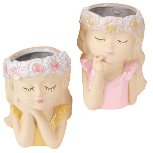 Artikel Deko Vase Keramik Übertopf Mädchen Ø7,5cm H16cm 2St