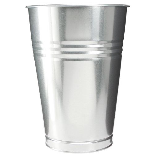 Floristik24 Deko Vase Metall konisch Hohe Vase Silber H34cm Vase 11L