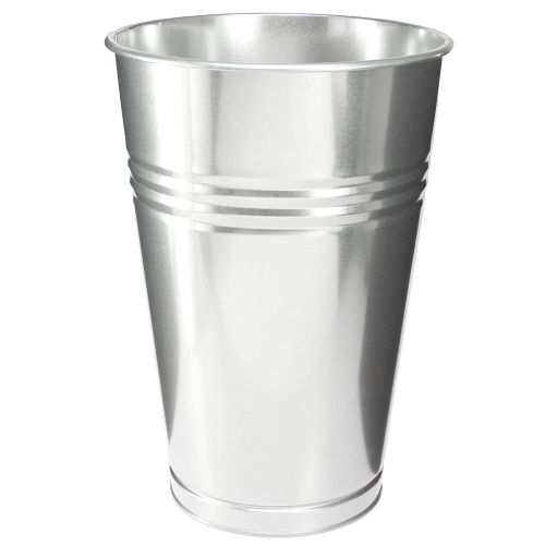 Floristik24 Deko Vase Metall konisch Hohe Vase Silber H38,5cm 14,5L