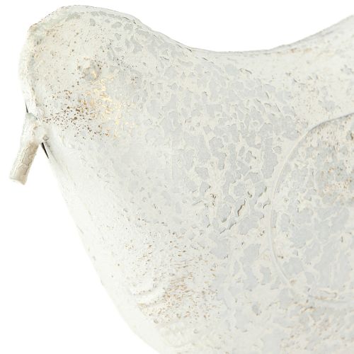 Artikel Deko Vogel Metall Dekofigur Vintage Weiß Gold 35x32,5cm