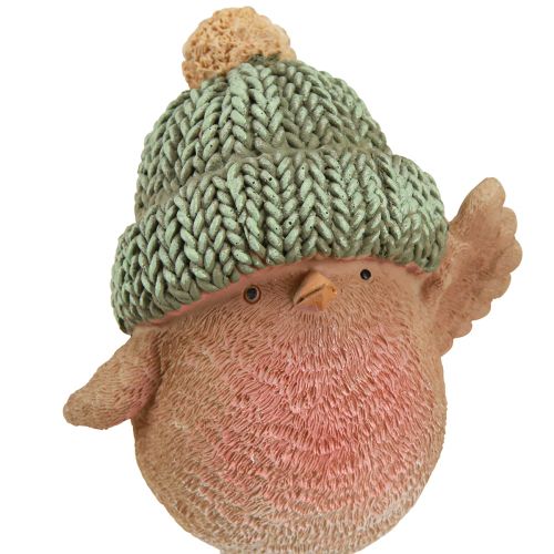 Artikel Deko Vogel mit Mütze Winterdeko Blau Grün H18cm 2St