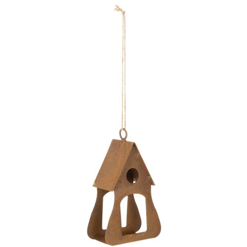 Deko-Vogelhaus aus Metall, Rostoptik, 17,5 cm, zum Aufhängen | Floristik24.ch