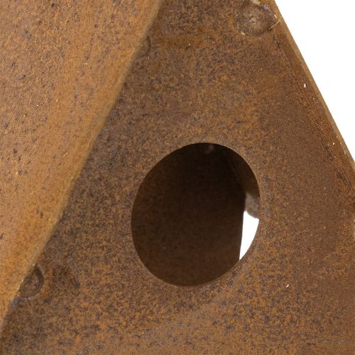 Deko-Vogelhaus aus Metall, Rostoptik, 17,5 cm, zum Aufhängen | Floristik24.ch