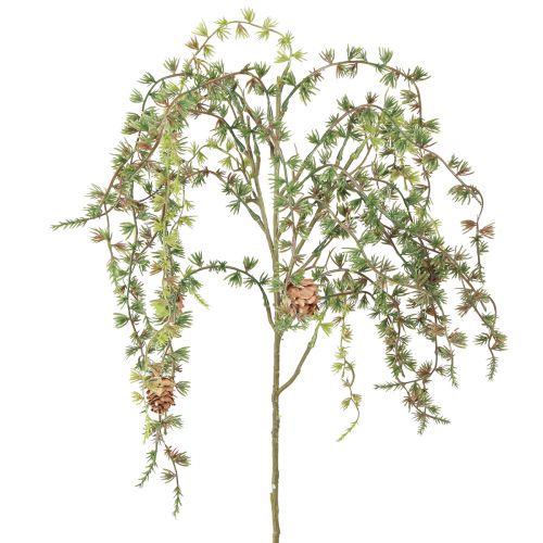 Artikel Deko Zweig Lärche mit Zapfen, Grün, Winterdeko 93cm, verschneit, künstlicher Weihnachtszweig