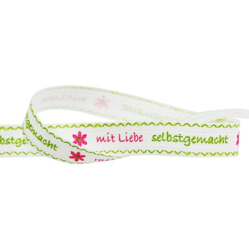 Floristik24 Deko Band "Mit Liebe Selbstgemacht" 15mm 15m