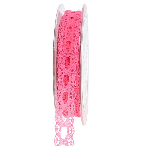 Floristik24 Deko-Band Spitze Rosa 15mm 20m