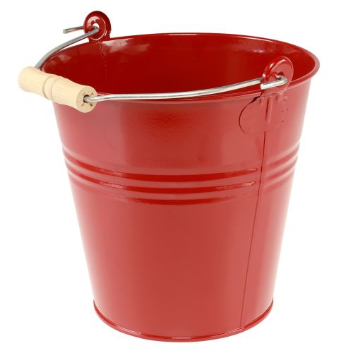 Artikel Deko Eimer Metall Übertopf Rot Ø22cm H21,5cm 6L