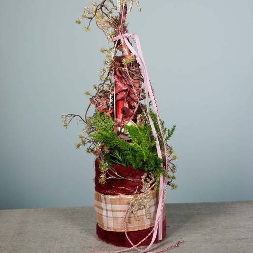 Floristik24 Deko Fellband Dunkelrot 15cm x 200cm