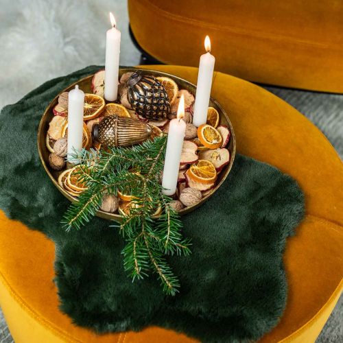 Floristik24 Deko Fellteppich Grün Kunstfell 55×38cm