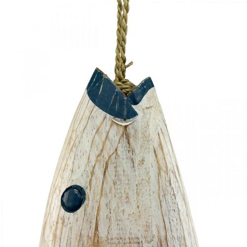 Floristik24 Deko Fisch Holz Holzfisch zum Aufhängen Dunkelblau H57,5cm