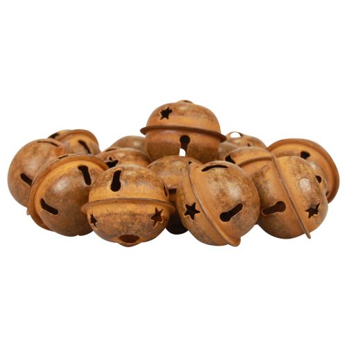 Floristik24 Deko Glocken Metall Weihnachtsglocken Deko Rost 2cm 24 St