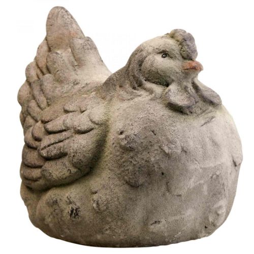 Floristik24 Deko Huhn groß Grau Keramik Vintage Frühlingsdeko 30cm