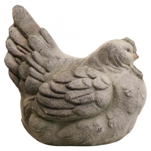 Floristik24 Deko Huhn groß Grau Keramik Vintage Frühlingsdeko 30cm