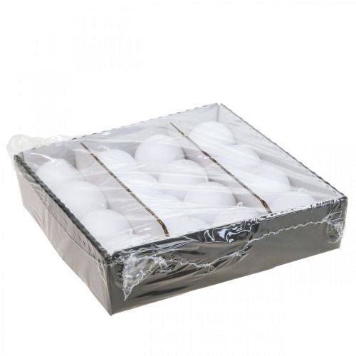 Artikel Weiße Kugelkerzen, Hochwertige Tischdeko, Stimmungsvolle Beleuchtung für Hochzeit, Advent, Ø60mm, 16er Set