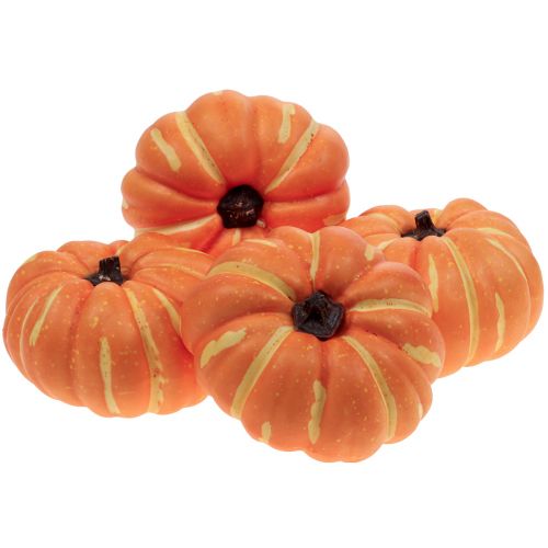 Floristik24 Halloween Kürbis Deko, Herbstdeko Tisch Orange 12,5cm H7cm 4St