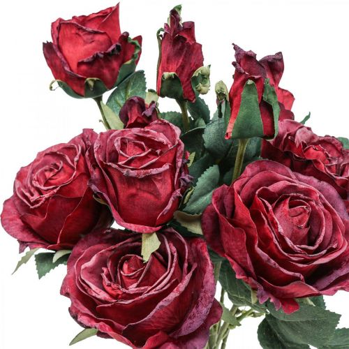 Artikel Deko Rosen Rot Künstliche Rosen Seidenblumen 50cm 3St