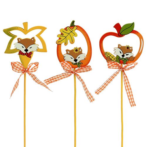 Dekokation für Herbststrauß Blatt Apfel Kürbis sort. 6cm L29cm 12St