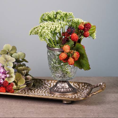 Floristik24 Deko Tablett mit Griffen Antik Gold 53cm x 18cm