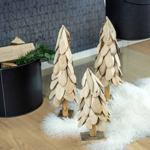 Floristik24 Deko Tannenbaum Holz rustikal Holzdeko Weihnachten H40cm