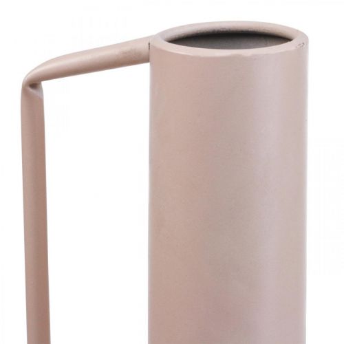 Artikel Moderne Deko Vase Metall in Hell Rosa 19,5cm, Design Dekokanne H38,5cm für Trockenblumen