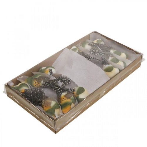 Floristik24 Deko Vögel Mini-Vogel am Draht Frühlingsdeko 3×6cm 12St