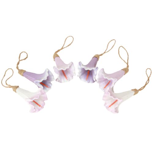 Artikel Dekoanhänger Glockenblume Lila Weiß 6er Set Ø3,5cm H8cm Frühling Osterdeko