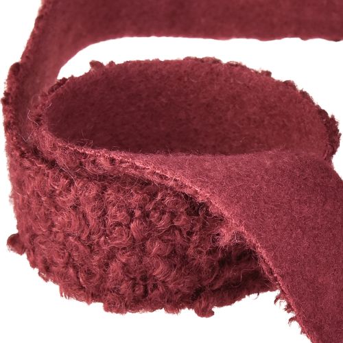 Floristik24 Dekoband Bordeaux Wolloptik Breites Stoffband 40mm 8m