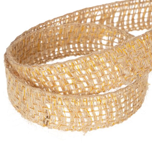 Dekoband Jute Gelb, Natur 25mm Rustikale Deko Juteband 10m | Floristik24.ch