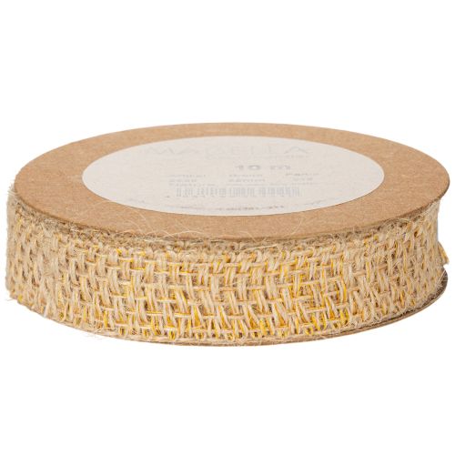 Dekoband Jute Gelb, Natur 25mm Rustikale Deko Juteband 10m | Floristik24.ch