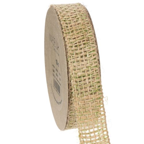 Dekoband Jute Grün, Natur 25mm Juteband zum Dekorieren 10m online kaufen | Floristik24.ch