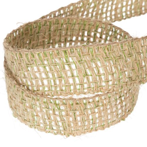 Dekoband Jute Grün, Natur 25mm Juteband zum Dekorieren 10m | Floristik24.ch