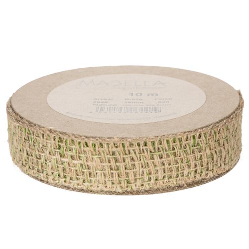 Dekoband Jute Grün, Natur 25mm Juteband zum Dekorieren 10m | Floristik24.ch