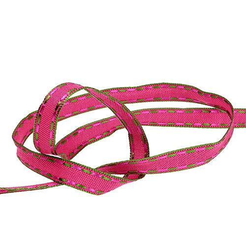 Artikel Dekoband Pink mit Drahtkante 15mm 15m