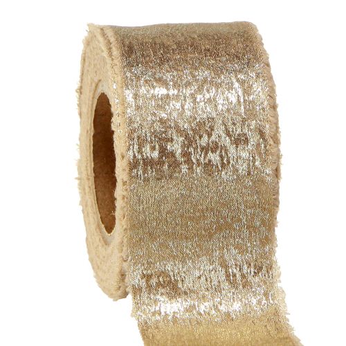 Floristik24 Dekoband Schmuckband Zierband Beige Gold B40mm L10m