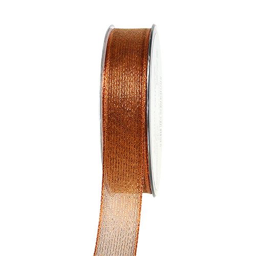 Dekoband mit Lurexstreifen Kupfer 25mm 20m online kaufen | Floristik24.ch
