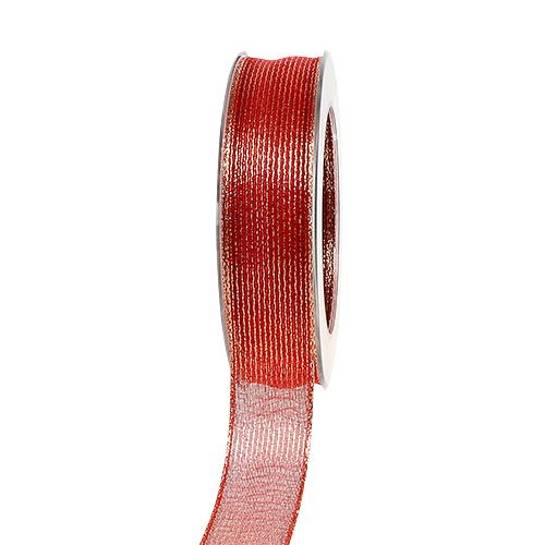Dekoband mit Lurexstreifen Rot 25mm 20m online kaufen | Floristik24.ch