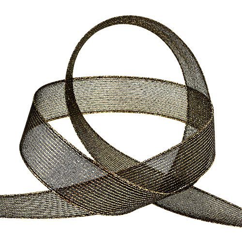 Dekoband mit Lurexstreifen Schwarz 25mm 20m | Floristik24.ch