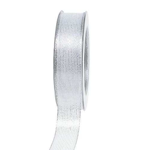 Dekoband mit Lurexstreifen Silber 25mm 20m online kaufen | Floristik24.ch