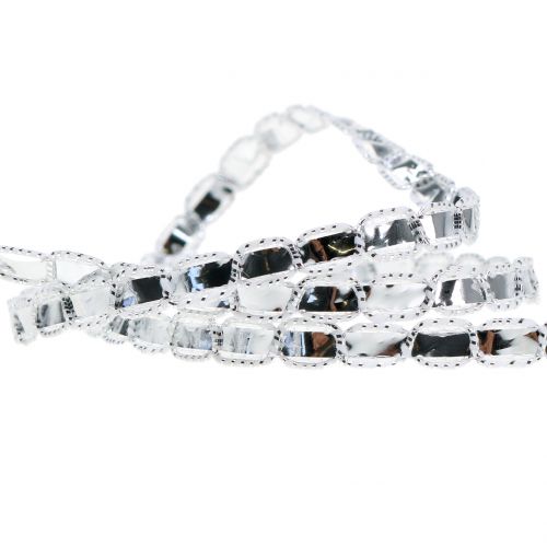 Floristik24 Dekoband Silber glänzend 5mm 15m