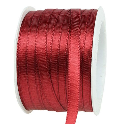 Floristik24 Satinband Geschenkband Bordeaux Doppelsatin 6mm 50m