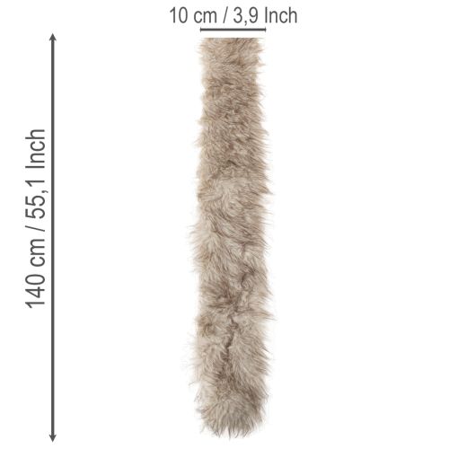 Fellband künstlich Dekorationsband beige-braun 10x140cm 3 Stück | Floristik24.ch