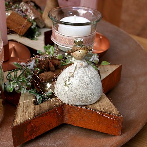 Floristik24 Dekofigur Engel 6,5cm Creme, Gold 8St