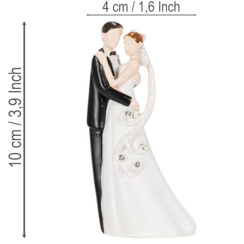 Dekofigur Hochzeitspaar Polyresin 10,5cm Weiss-Schwarz für Tischdekoration | Floristik24.ch