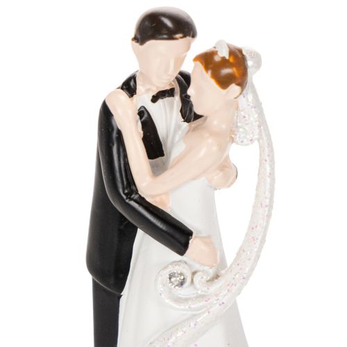 Dekofigur Hochzeitspaar Polyresin 10,5cm Weiss-Schwarz für Tischdekoration | Floristik24.ch