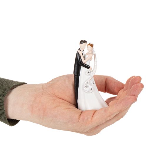 Dekofigur Hochzeitspaar Polyresin 10,5cm Weiss-Schwarz für Tischdekoration | Floristik24.ch