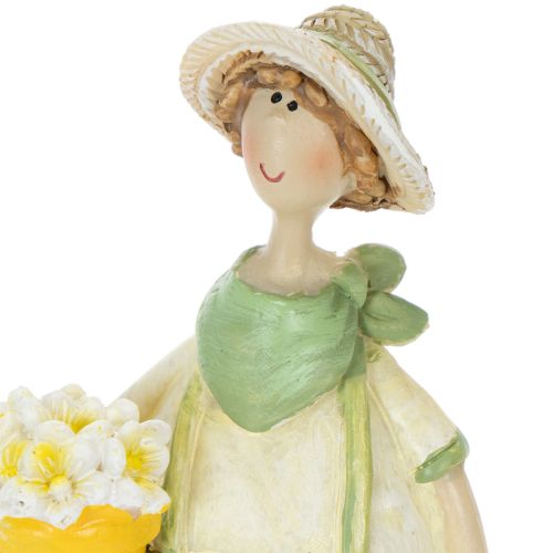 Dekofiguren Gärtner aus Polyresin 16,5×5,5 cm in Grün und Gelb | Floristik24.ch