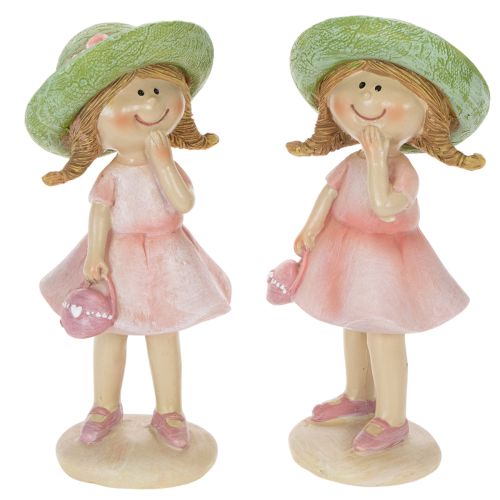 Dekofiguren Mädchen Polyresin Rosa Grün 6,5x5,5x14,5cm 2 Stück online kaufen | Floristik24.ch