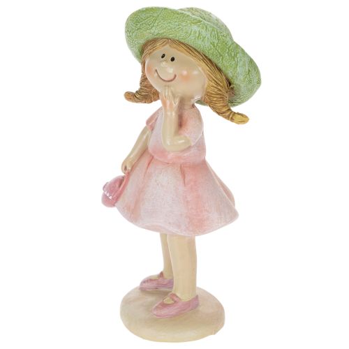 Dekofiguren Mädchen Polyresin Rosa Grün 6,5x5,5x14,5cm 2 Stück | Floristik24.ch