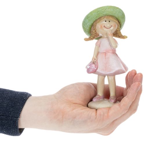 Dekofiguren Mädchen Polyresin Rosa Grün 6,5x5,5x14,5cm 2 Stück | Floristik24.ch